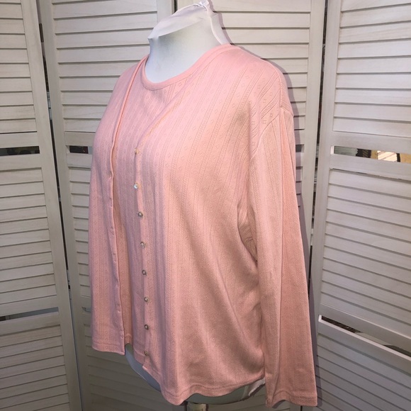 SOLD*** NOT FOR SALE*** Karen Scott II cotton pink sweater vest tank top sleeve - Picture 6 of 10